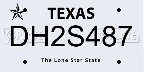 DH2S487 Texas License Plate