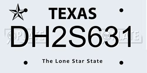 DH2S631 Texas License Plate
