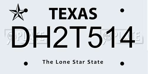 DH2T514 Texas License Plate