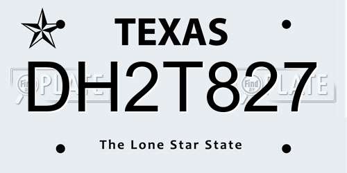 DH2T827 Texas License Plate