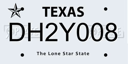 DH2Y008 Texas License Plate