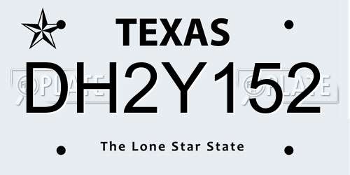 DH2Y152 Texas License Plate