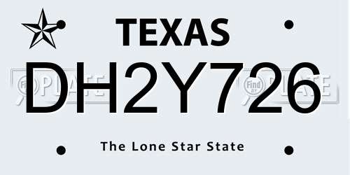 DH2Y726 Texas License Plate
