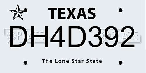 DH4D392 Texas License Plate