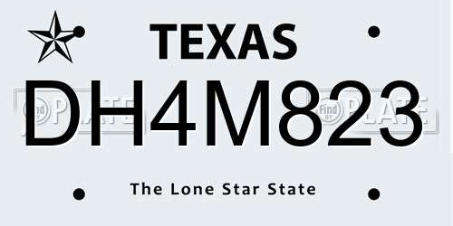DH4M823 Texas License Plate