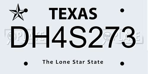 DH4S273 Texas License Plate
