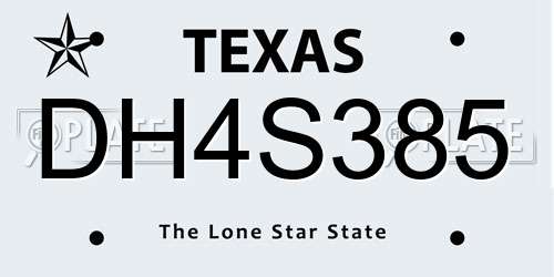 DH4S385 Texas License Plate