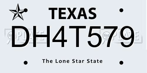 DH4T579 Texas License Plate