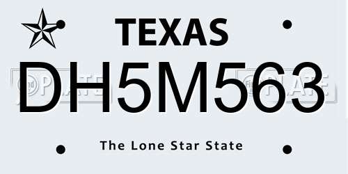 DH5M563 Texas License Plate