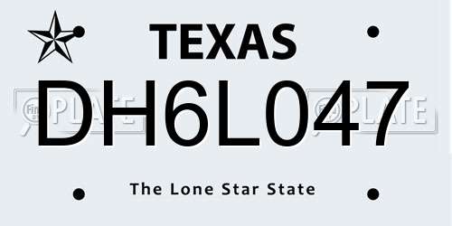 DH6L047 Texas License Plate