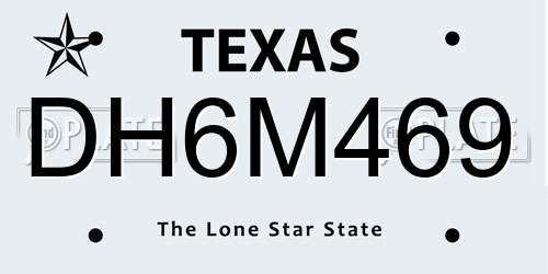 DH6M469 Texas License Plate