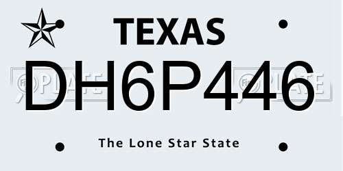 DH6P446 Texas License Plate