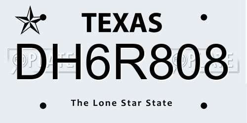 DH6R808 Texas License Plate