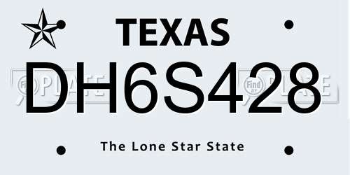 DH6S428 Texas License Plate