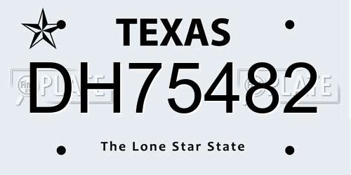 DH75482 Texas License Plate