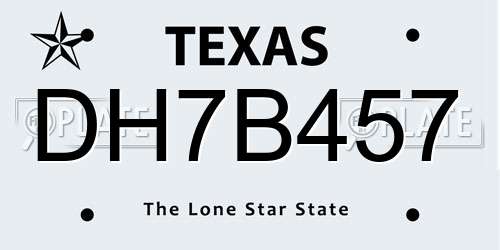DH7B457 Texas License Plate