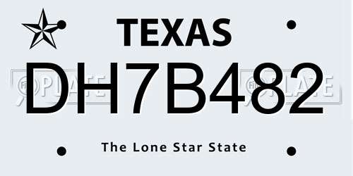 DH7B482 Texas License Plate
