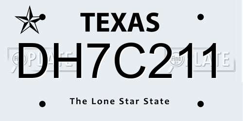 DH7C211 Texas License Plate