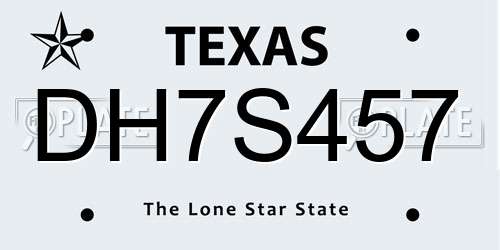 DH7S457 Texas License Plate