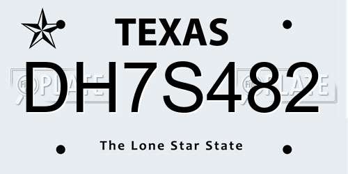 DH7S482 Texas License Plate