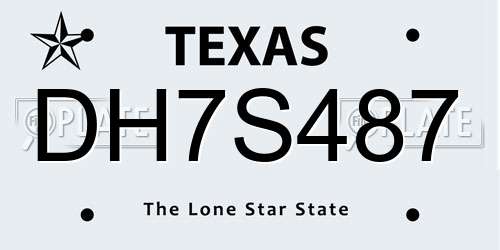 DH7S487 Texas License Plate