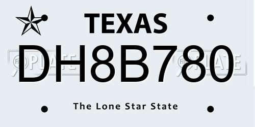 DH8B780 Texas License Plate