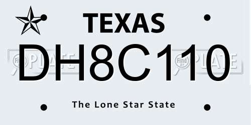 DH8C110 Texas License Plate