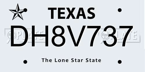 DH8V737 Texas License Plate