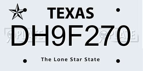 DH9F270 Texas License Plate