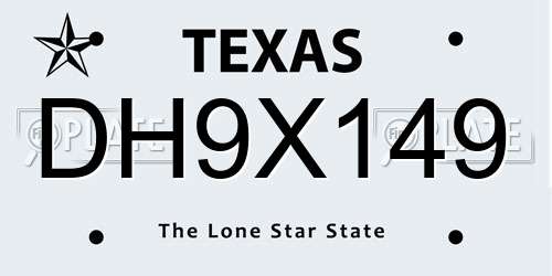 DH9X149 Texas License Plate