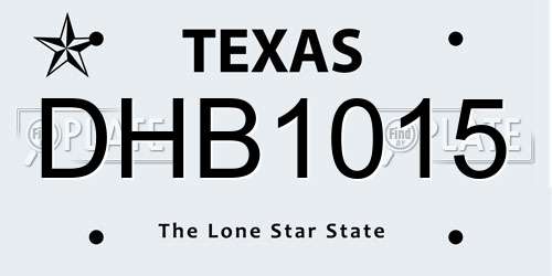 DHB1015 Texas License Plate