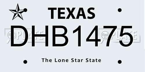 DHB1475 Texas License Plate