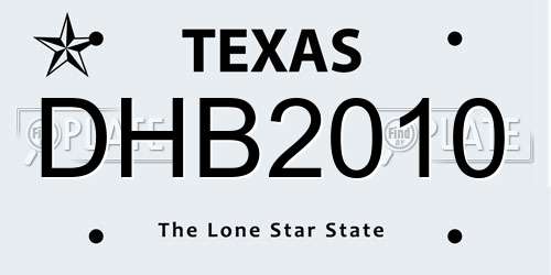 DHB2010 Texas License Plate