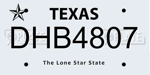DHB4807 Texas License Plate