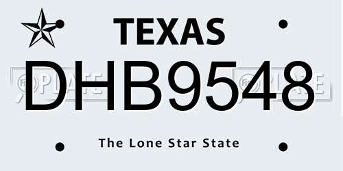 DHB9548 Texas License Plate