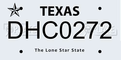 DHC0272 Texas License Plate