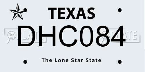 DHC084 Texas License Plate