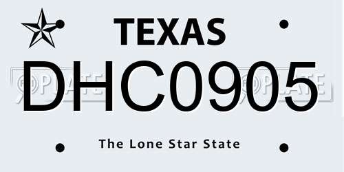 DHC0905 Texas License Plate