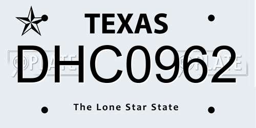 DHC0962 Texas License Plate