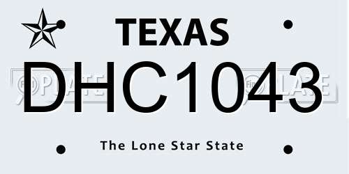 DHC1043 Texas License Plate