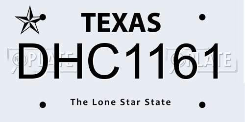 DHC1161 Texas License Plate