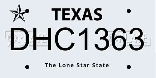 DHC1363 Texas License Plate
