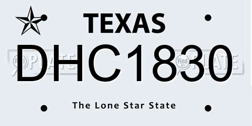DHC1830 Texas License Plate