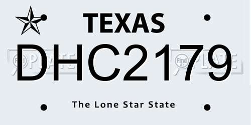 DHC2179 Texas License Plate