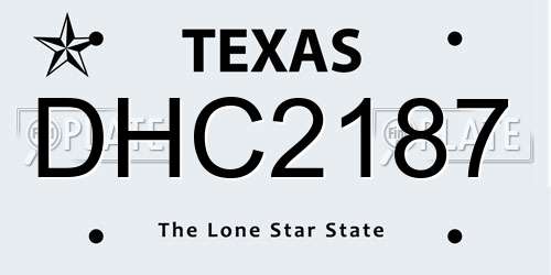 DHC2187 Texas License Plate