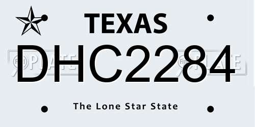 DHC2284 Texas License Plate