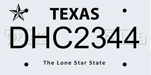 DHC2344 Texas License Plate