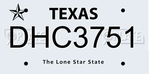 DHC3751 Texas License Plate
