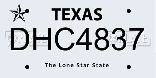 DHC4837 Texas License Plate