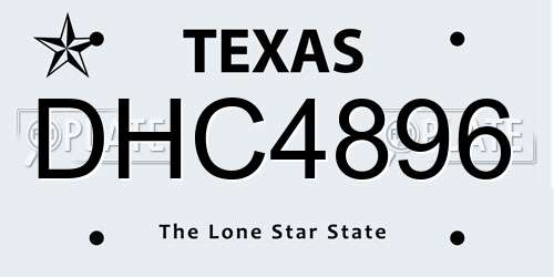 DHC4896 Texas License Plate